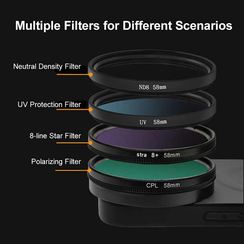 4 in 1 Lens 58mm Mobile Phone  - Nd Filter Set 评论和价格