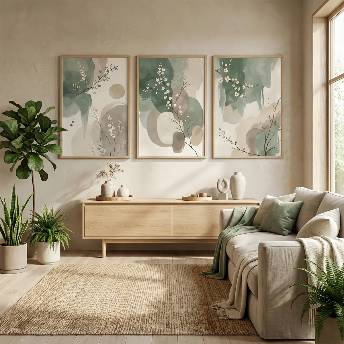 3pcs Japanese-Style Plant Canv - Photography Types 评论和价格