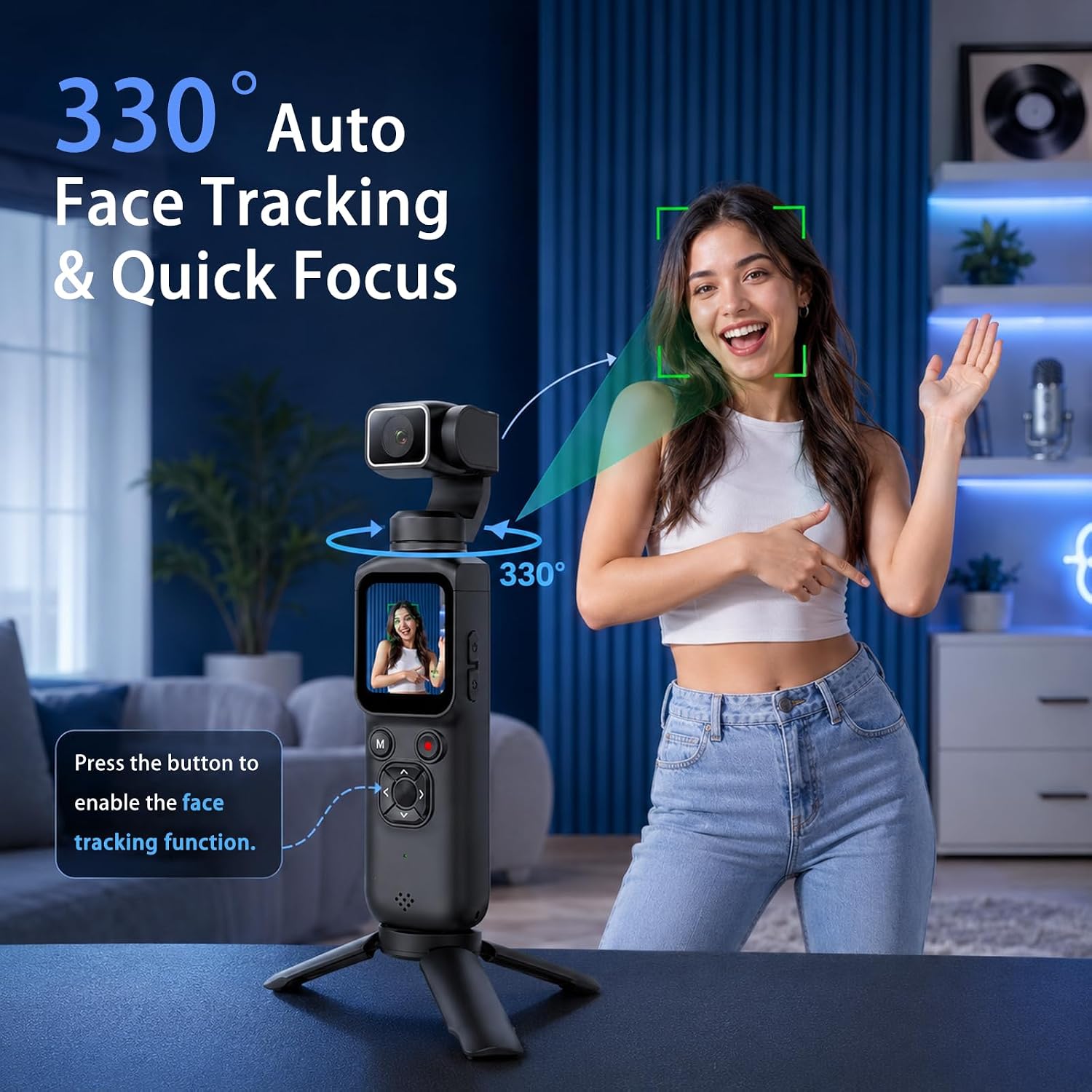 4K Handheld Gimbal Vlogging Ca - Photography Grid 评论和价格