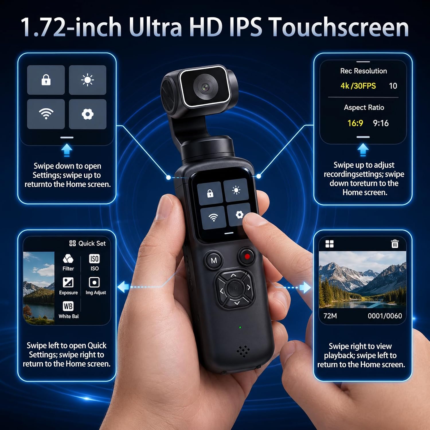 4K Handheld Gimbal Vlogging Ca - Photography Grid 评论和价格