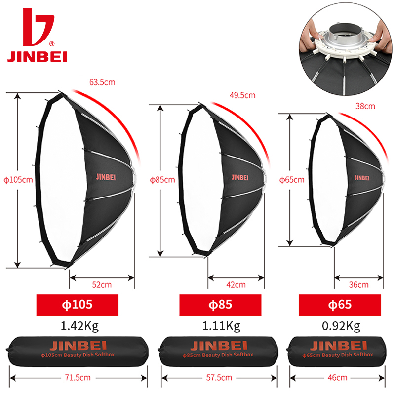 JINBEI 65  Quick Open Paraboli - Photography Studio 评论和价格