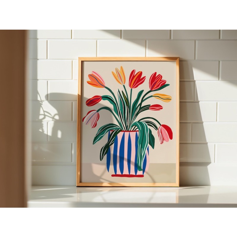 2pcs Tulip Flowers Canvas Wall - Photography Types 评论和价格