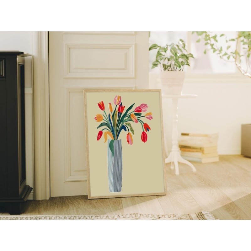 2pcs Tulip Flowers Canvas Wall - Photography Types 评论和价格