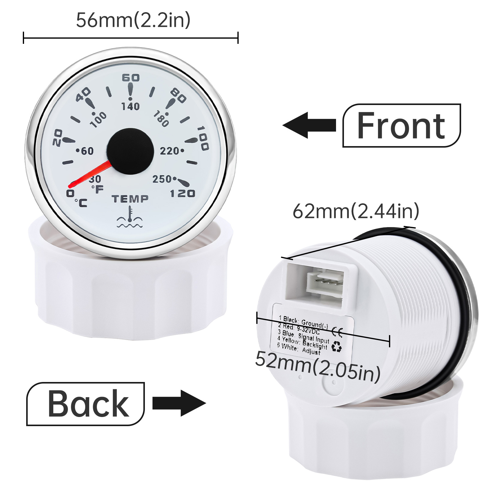 Waterproof 52mm Water Temperat - Light Meter Incident 评论和价格