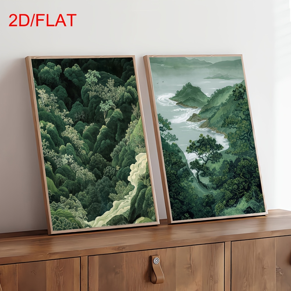 2pcs Modern Green Forest Mount - Photography Types 评论和价格
