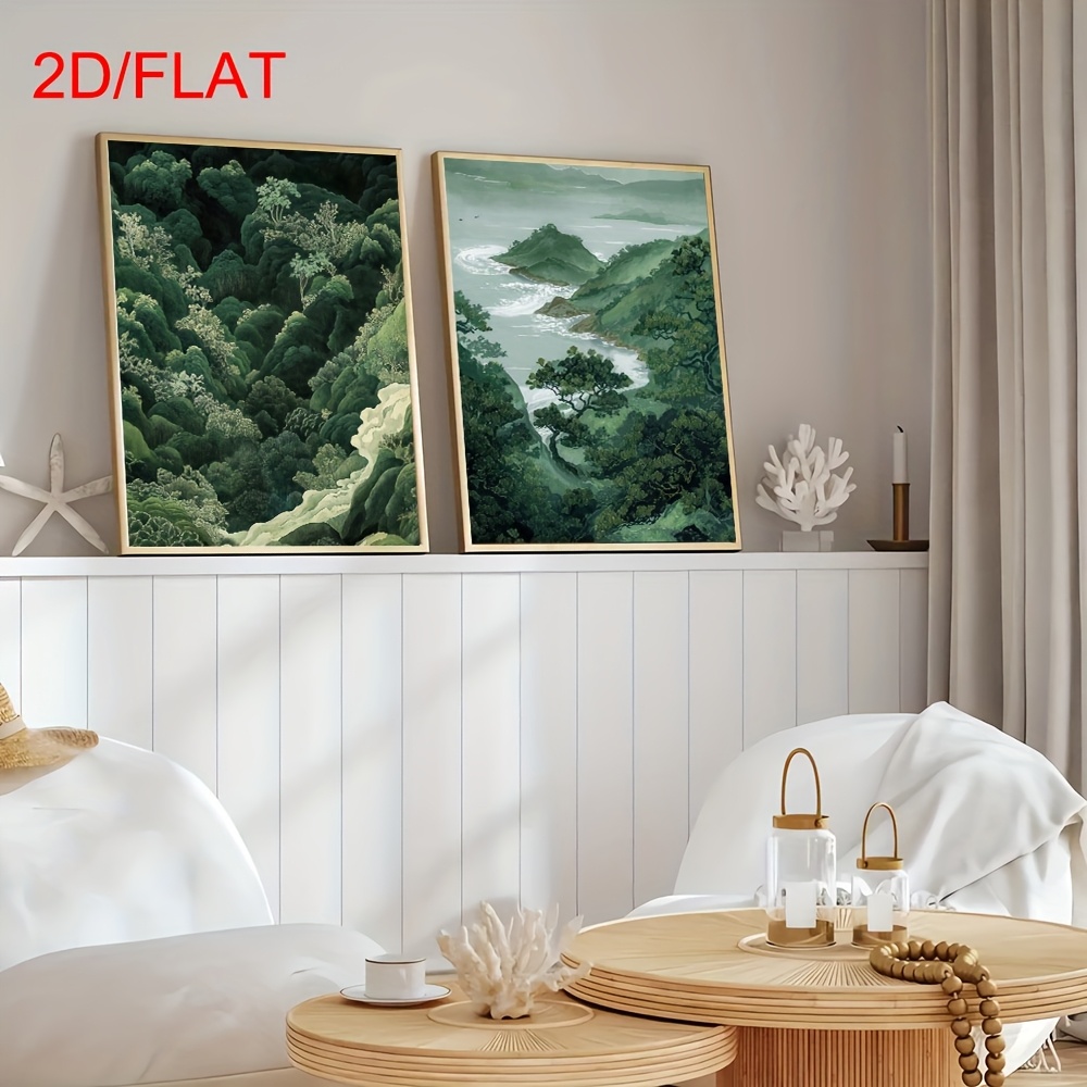 2pcs Modern Green Forest Mount - Photography Types 评论和价格